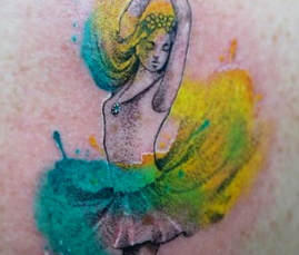 Gold Lisbon Tattoo - Dance Watercolor