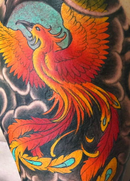 Gold Lisbon Tattoo - Sleeve Oriental Fenix